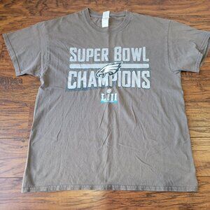 NFL PHILADELPHIA EAGLES Super Bowl LII Champions Gray Silver Shirt sz L Football